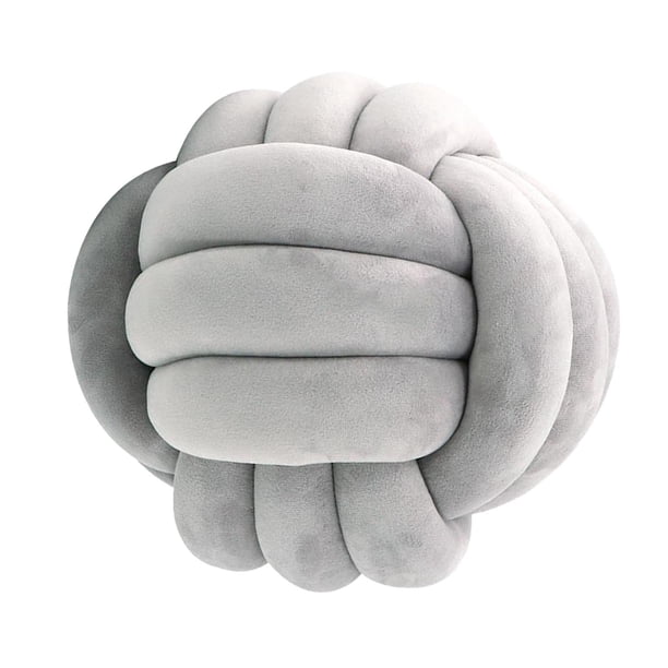 Nudo Almohada Bola Grueso Cómodo Almohadas Anudadas Para Sala De Estar Hogar Sofá Gris Claro