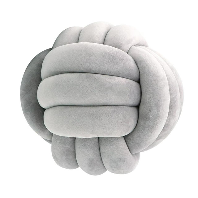 Almohadas anudadas,Almohadas anudadas Almohada de felpa Decoración del hogar de oficina,Lindo nudo almohada bola cojín sala de estar,Almohada decorativa Regalo de cumpleaños Gris claro
