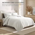 thumbnail image 5 of EverGrace 100% Cotton Quilt Queen Size, Pre-Washed Modern Grid Stitch Lightweight Bedspread Coverlet for All Season, Oversized 3-Piece Bedding Set with 2 Pillow Shams, Bright White, 5 of 8