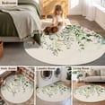 thumbnail image 5 of Round Rugs 3 Ft, Sage Green Eucalyptus Leaves Non Slip Area Rugs for Kitchen Bedroom Entryway, Weeping Floral Summer Botanical Washable Carpet Runner Rug Floor Mats for Bedroom Home Decor, 5 of 8