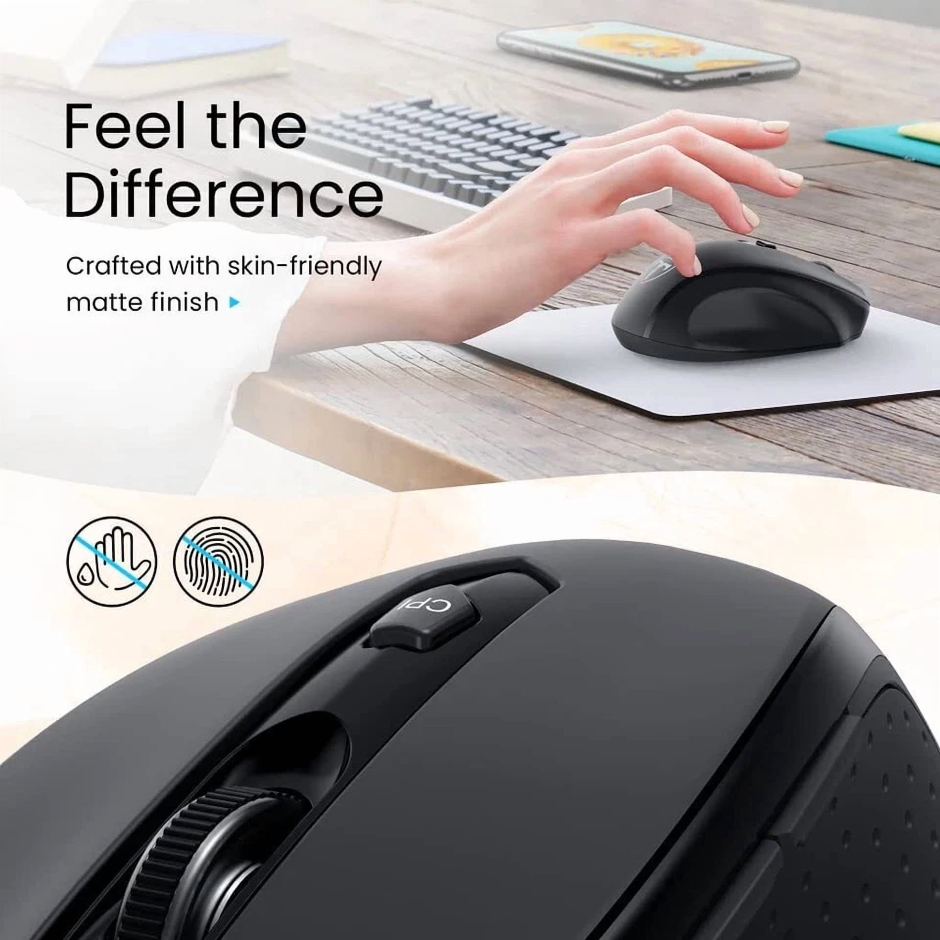 CIRCLE- Victsing Wireless Gaming Mouse Ergonomic 5 Adjustable Dpi Levels 6 Buttons Black