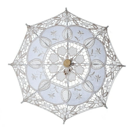 

Frcolor Stylish Western Lace Umbrella Fleur Parasol Decoration Wedding Bride Umbrella Size S (Cream-coloured)