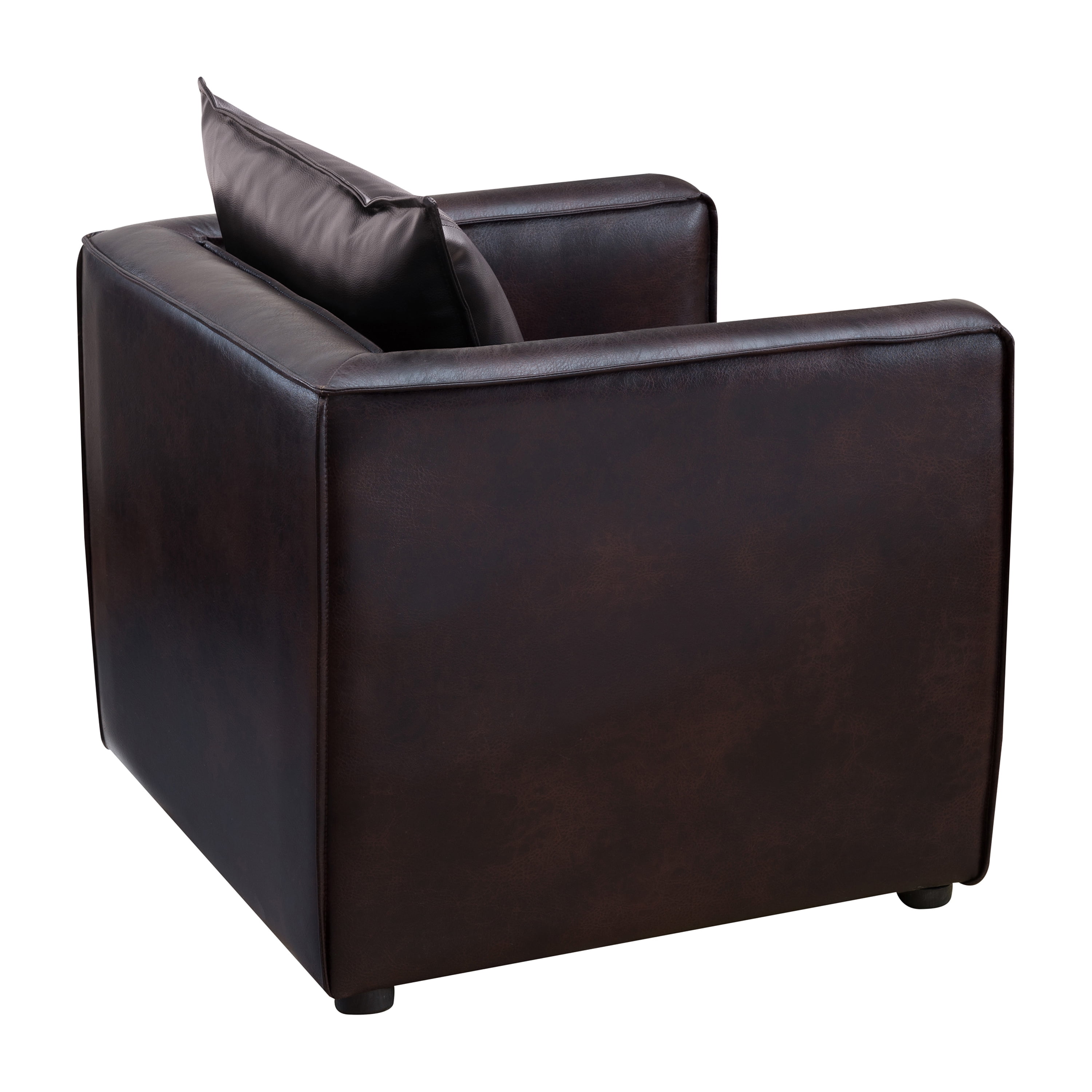 Furniture of America Contemporary Faux Leather Tureo Accent Chair, Brown