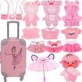 thumbnail image 2 of Ropa de pato Rosa Kawaii, falda de maleta para ropa de lalafanfan de felpa de 30cm, juguete de peluche, accesorios de animales, regalos para niños, 2 of 4