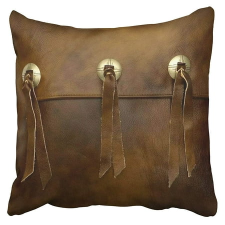 - BPBOP Faux Leather Fringe Buckle Smoked Brown Pillowcase Cushion Cover 16x16 inch