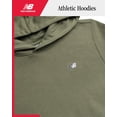 thumbnail image 2 of Sudadera con capucha New Balance de forro polar de algodón suave para niños Olive 8, 2 of 6