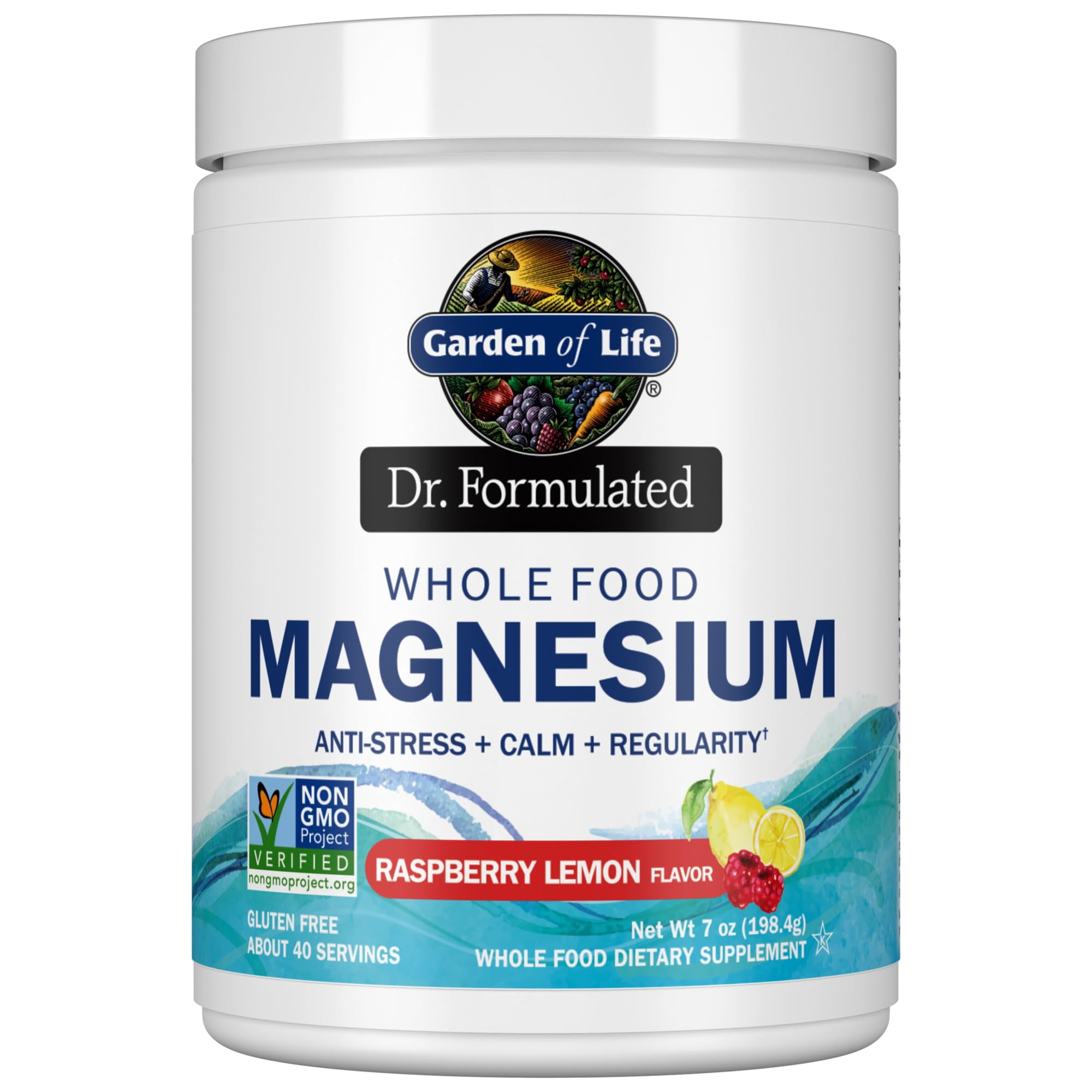 Garden of Life Dr. Formulated Whole Food Magnesium, Raspberry Lemon, 7 oz