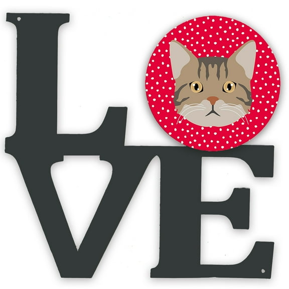 American Wirehair Cat Love Metal Wall Artwork LOVE