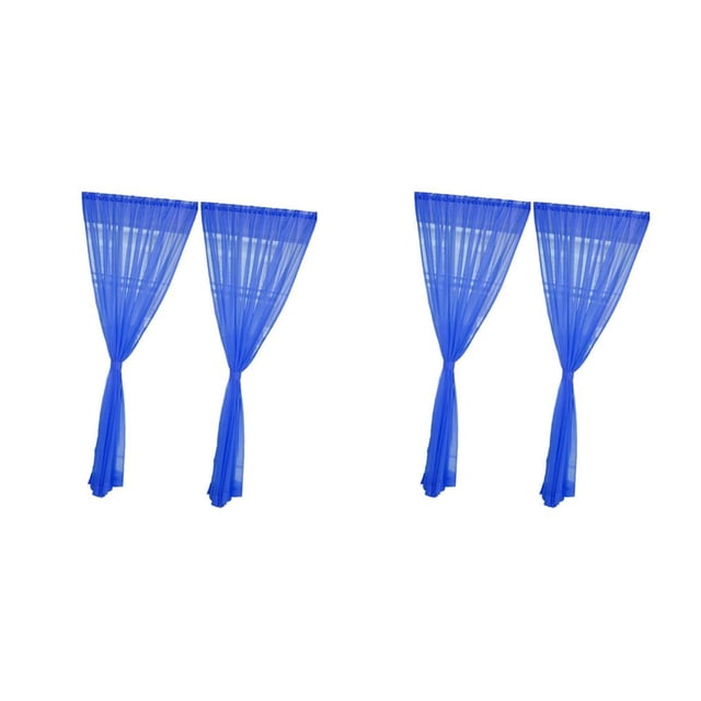 Cateissary Cortina de gasa transparente para puerta y ventana de cocina de 2 paneles - 200x270cm Type1