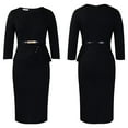 thumbnail image 2 of Womens 60s Classy Wear to Work Slim Business Office Bodycon Pencil Sheath Dress, 2 of 7