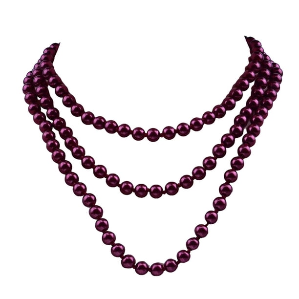 Sonducket Collar de perlas, joyería estética, suéter personalizado único, accesorios para mujer, decoraciones de boda, collares en capas para mujer Ropa, zapatos y accesorios Miscelánea Vino rojo
