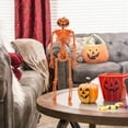 thumbnail image 2 of IFANLANDOR Graveyard Scenes Pumpkin Head Skeleton Pendant Decorative 1Set, 2 of 8