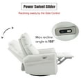 thumbnail image 6 of Bellemave Power Swivel Rocker Recliner, 270° Glider Recliner with USB Ports, Overstuffed Faux Leather Rocking Chair for Small Spaces Living Room (Light Gray), 6 of 9