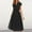 Black, variant on Women's Summer Dresses Casual Clothes Solid Color V-Neck Short Sleeve Dress Mesh Elegant Dress