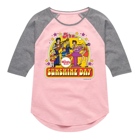 The Brady Bunch - The Brady Kids - Sunshine Day - Vintage Cartoon Band - Toddler And Youth Girls Raglan Graphic T-Shirt