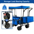 thumbnail image 5 of VECUKTY Collapsible Garden Wagon Cart with Removable Canopy Blue, 5 of 9