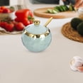 thumbnail image 4 of Ceramic Sugar Container with Lid and Spoon Porcelain Seasoning Bowl Salt and Condiment Jar, 4 of 9