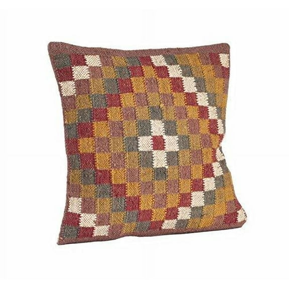 Fennco Styles Kilim Collection Southwestern Embroidered Wool Blend Decorative Throw Pillow
