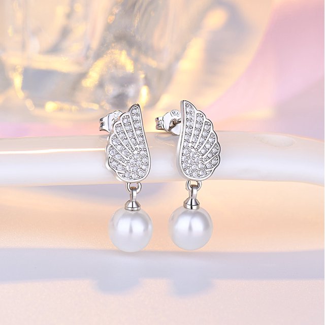 Pendientes de circonita con flores de Plata de Ley 925 para mujer, exquisitos accesorios de joyería para novia, regalo de fiesta de boda