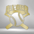 thumbnail image 2 of All Star Baseball Fan Steel Sign Laser Cut Powder Coated Home & Office Metal Wall Decor Multiple Sizes & Colors, 2 of 5