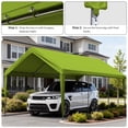 thumbnail image 6 of Pakunoda 10' X 20' Carport Canopy Replacement Cover, Portable Car Garage Shelter Party Top Tent with 34PC Ball Bungees, Grass Green (Only Cover, Frame Not Included), 6 of 8