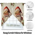 thumbnail image 2 of Swag Curtains Valances for Windows, Vintage Santa Claus Christmas Short Kitchen Window Curtains Over Sink, BerriesLeaves Snowflake Cafe Curtains Panel Set Of 2,Rod Pocket, 36 Inches Length, 2 of 8