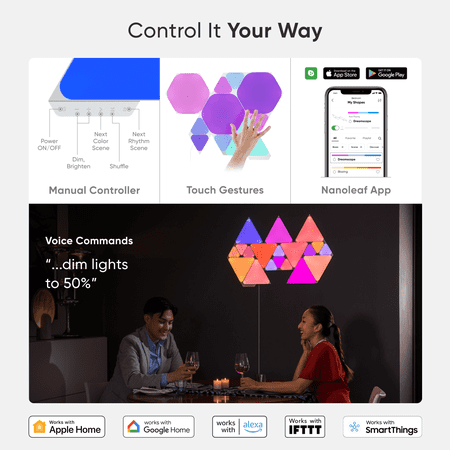 Nanoleaf - Shapes Mini Triangles Smarter Kit (9 Panels) - Multicolor