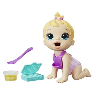 Baby Alive Lil Snacks Doll, Eats and "Poops," 8-inch Baby Doll Toy, Kids Ages 3 , Blonde Hair