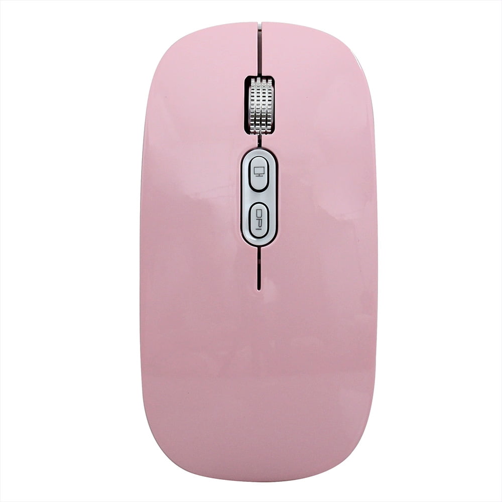 M30 Rechargeable Wireless Mouse Metal Wheel Mute 2.4G Office Mouse 500 mAh Built-in Battery Color : Pink