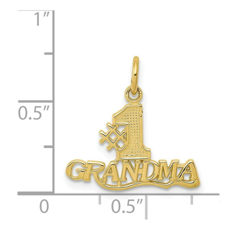 Solid 14K 2024 Yellow Gold #1 Grandma Charm Pendant