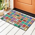 thumbnail image 2 of PUREYAH Front Door Mat Indoor Entrance, Non-Slip Washable Colorful Chevron Patchwork Decorative Rug Carpet for Bedroom Living Room Bathroom 72"x48", 2 of 8