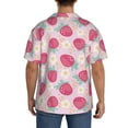 thumbnail image 5 of Xecao offers the Floral Strawberr for Men's Casual Short-sleeved Shirt, a button-up collared shirt with a pocket, perfect for beach vacations and yacht travel in the Medium size., 5 of 7