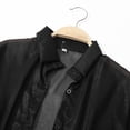 thumbnail image 5 of VNKIDY Womens Solid Color Sheer Long Sleeve Button Down Shirt With Turn Down Collar Loose Fit For Summer Beach Cover Up Casual Daily Wear Black One Size, 5 of 6