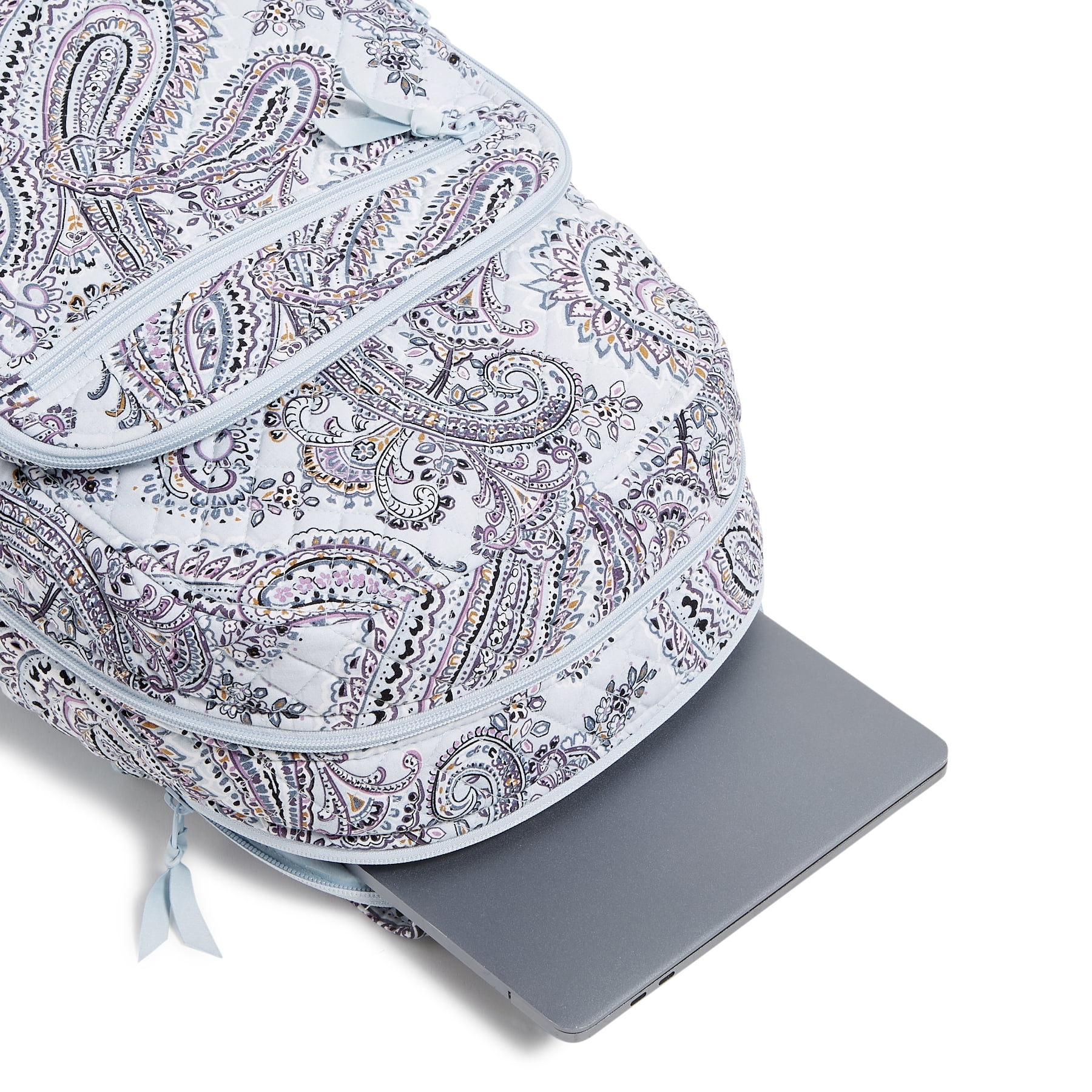 Vera Bradley Women s Cotton Campus Backpack Soft Sky Paisley Walmart