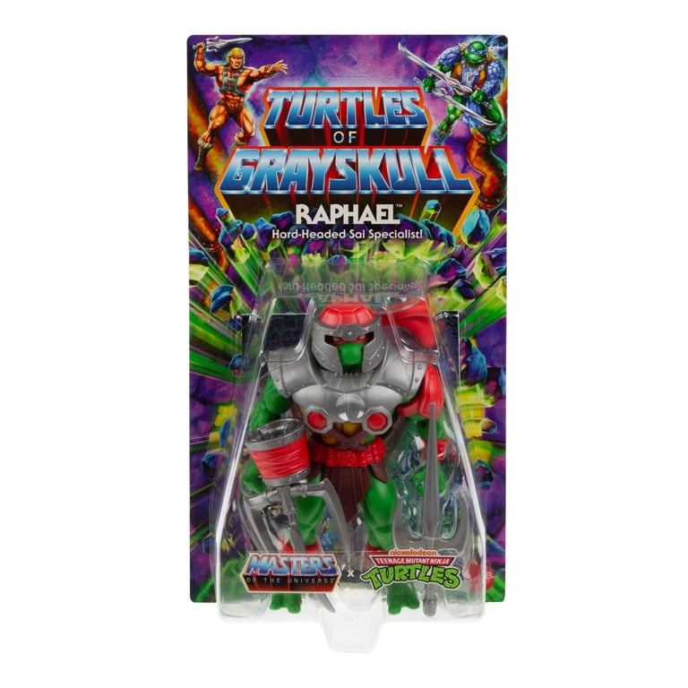 Masters of the Universe Origins Turtles of Grayskull Raphael Action Figure Toy, 16 Articulations, TMNT & Motu Crossover with Accessories