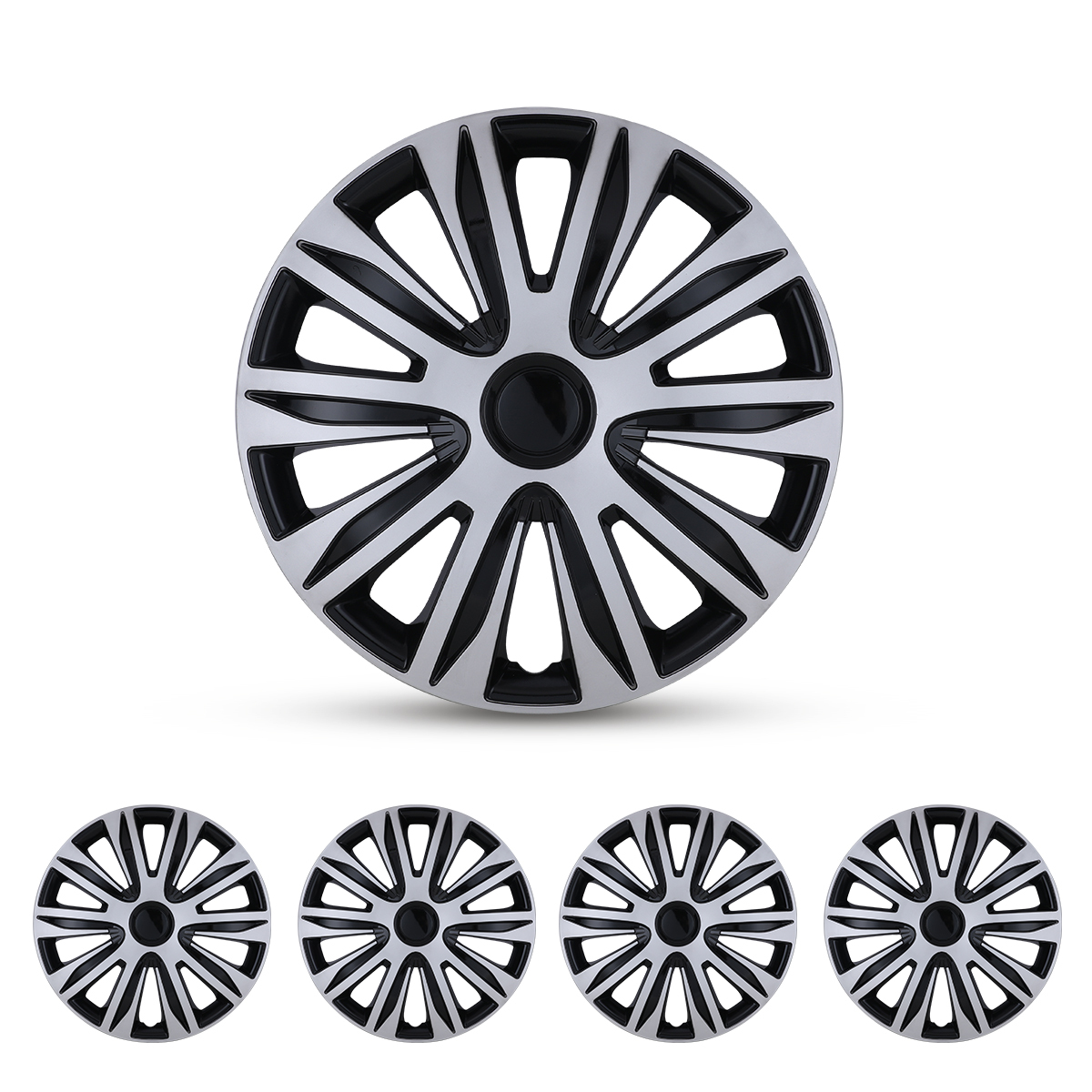 ROXX 15-Inch Silver Snap-On Hubcaps – Set Of 4 Universal Wheel Covers For Steel Rims