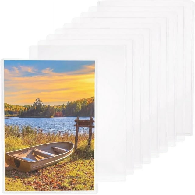 Paquete de 10 protectores de hojas de plástico PVC de 12,2 x 8,6 pulgadas, rígidos y transparentes, para pósteres y documentos A4.