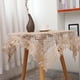 thumbnail image 4 of Mantel redondo transparente con encaje pastoral, bordado, estilo cafetería, mantel para mesa de comedor, mantel de té blanco arroz, mantel para TV, mueble, cubierta a prueba de polvo, toalla, 4 of 6