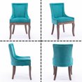 thumbnail image 4 of Dining Room Chairs Set of 2, Modern 2 Piece Dining Chairs, Dining Chairs with Wood Legs and Backrest, Fabric Upholstered Dining Chairs Set of 2, Chairs Furniture for Kitchen Dining Room, Blue, 4 of 10