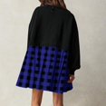 thumbnail image 4 of Diufon Womens Fall A-Line Dresses Round Neck Long Sleeve Dress Plaid Printed Mini Dress, 4 of 6