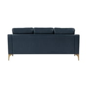 Serta Hemsworth Mid-Century Modern Style Sofa, Navy Blue Faux Leather