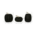 thumbnail image 2 of Vickerman 8" Black Pumpkins Set of 3. Three pieces assorted, Fabric pumpkin with polystyrene inner., 2 of 4