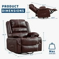 thumbnail image 4 of 360° Manual Swivel Recliner Chair with 3‑Position Recline, Overstuffed Wide Single Lounge Chair with 2 Cup Holders & 2 Side Pockets, PU Fabric, 4 of 12