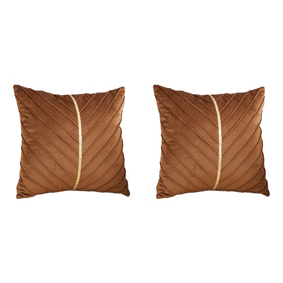 Injueey 2 unids/set raya dorada funda decorativa para almohada mano de obra fina y funda de almohada de hilo simétrico café Type3 NO3