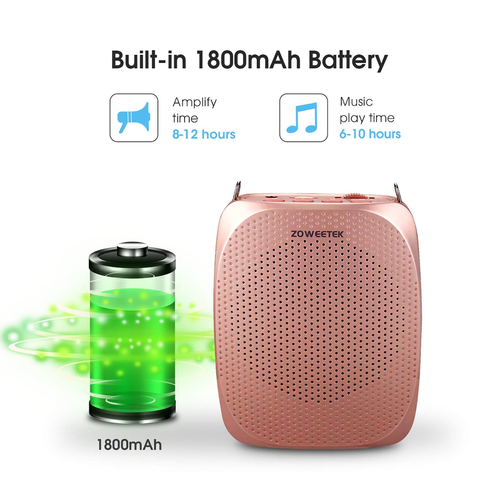 Zoweetek Voice Amplifier Portable Personal Mini with Wired Microphone for Teachers Meeting Yoga Fitness and Classroom