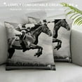 thumbnail image 3 of PHYHOO  Linen Throw Pillow Covers African Art Horse Livingroom Decorative Pillow Cases Home Decor Square Pillowcases ( EH-Horse) White, 3 of 5