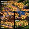 thumbnail image 5 of Rirool 2-Pack Pink Solar Rose Flower Garden Stake Lights, 7 Heads Outdoor Waterproof Decorative Lights with 8 Modes, Auto On/Off Warm White LED for Yard Lawn Patio Pathway Decor, 5 of 8