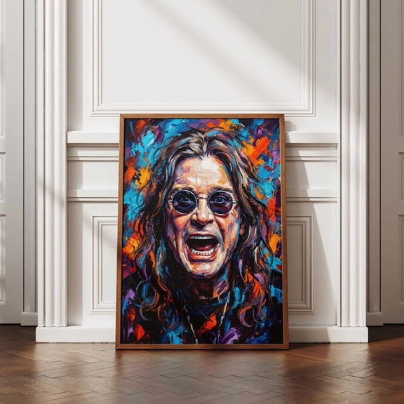 Ozzy Osbourne Colorful Rock Portrait Poster, Expressive Music Wall Art, Bold Modern Style Home Decor, Size 24x36 Unframed Poster
