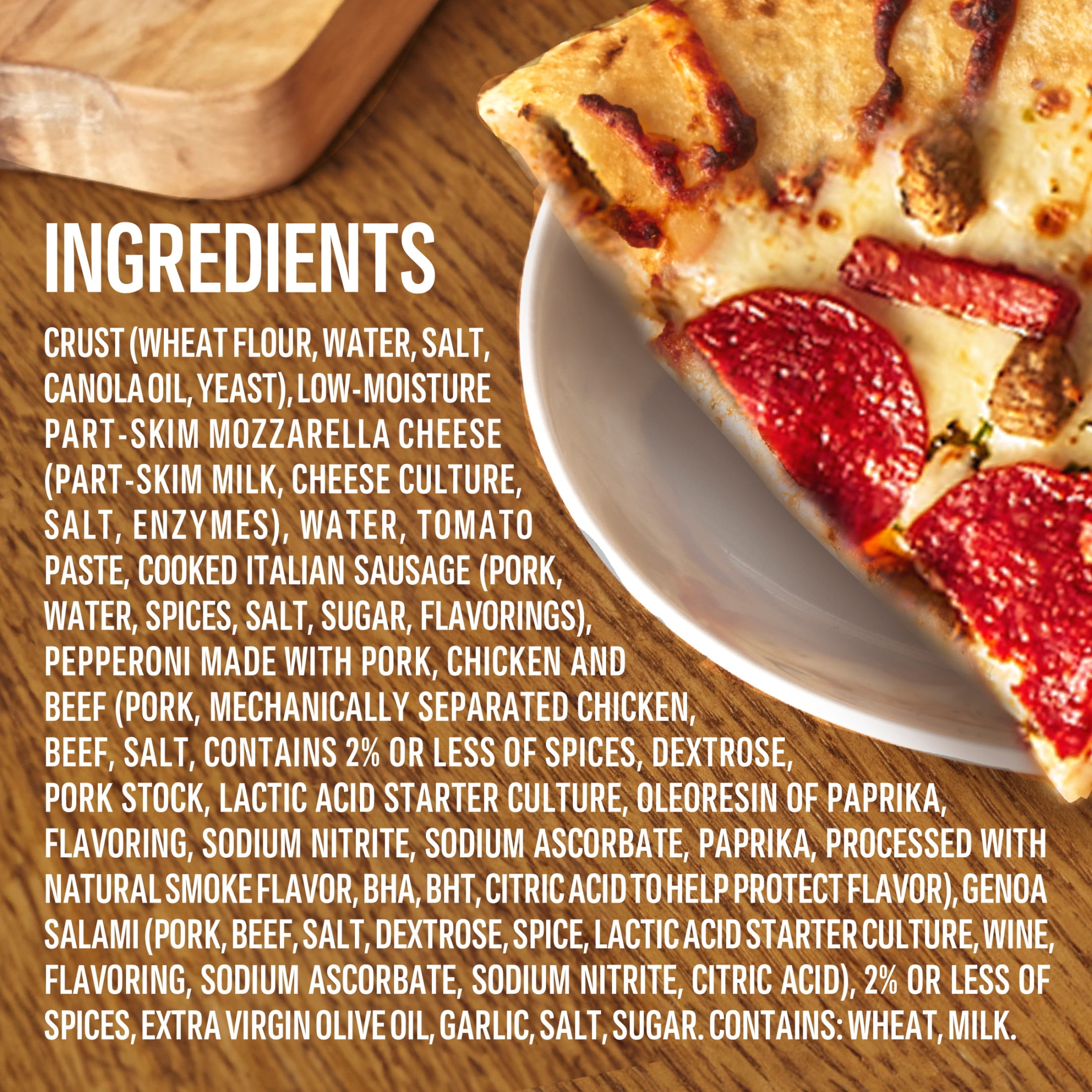 DiGiorno Frozen Pizza, Italian Meat Trio, Wood Fired Style Crust, 16.9 oz (Frozen)