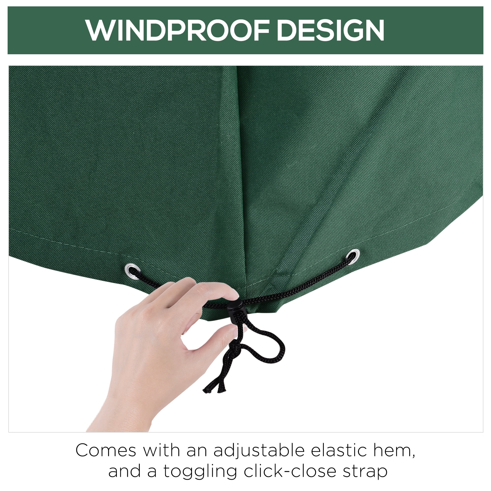 Outsunny 97" x 65" x 26" Heavy Duty Outdoor Sectional Sofa Cover, Waterproof Patio Furniture Cover for Weather Protection, Dark Green